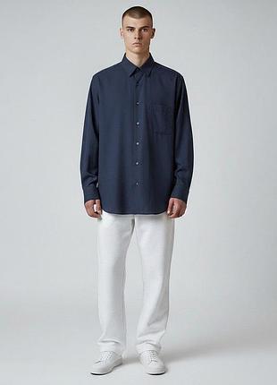 Мужская темно-синяя рубашка m&amp;s man regular fit xxl/3xl