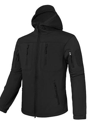 Куртка військова soft shell eagle ja-01-0 вологозахисна black s, gp 3xl