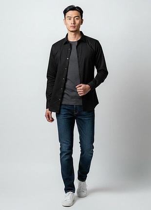 Чоловіча чорна сорочка thomas nash classic fit xxl