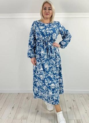 Длинное весеннее платье батал 52/54
