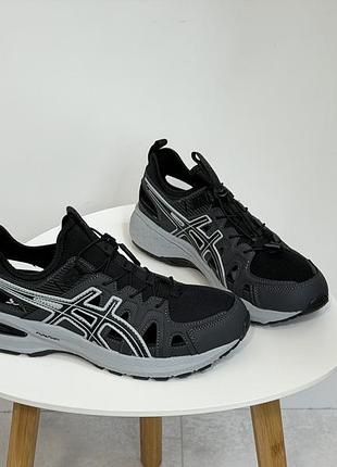 Мужские сандалии asics спортивные кожа + текстиль черные 44