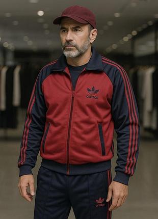 Мужской спортивный костюм adidas 80 - 90s - винтаж, австрия, эластик, три полоски, адидас. 52