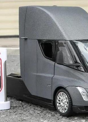 Автомобіль tesla semi. металева машинка 1:24 чорний