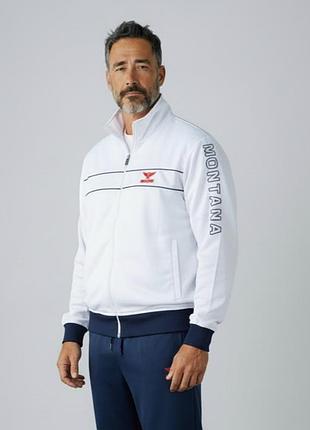 Мужской спортивный костюм montana sport бело-синий винтаж 80–90-х, эластик, размеры 52–60 58