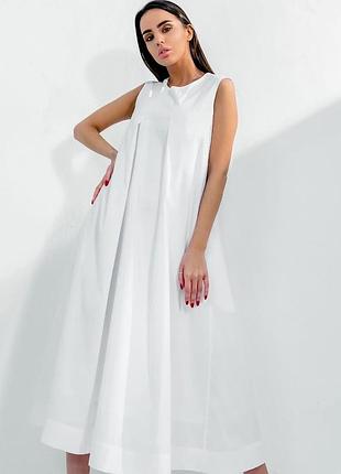 Летнее молодёжное платье хлопок размер: s/m, l/xl. белый