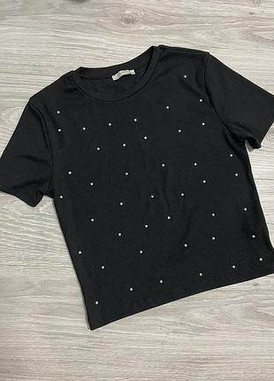 Футболка з перлинами від zara