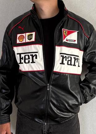 Шкіряна куртка formula 1 ferrari
