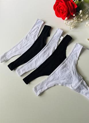 5 шт комплект трусиків бавовняних стрінги базові primark