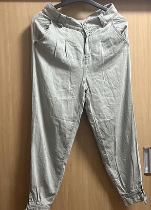 Жіночі штани брюки мʼятного кольору 100% ліоцелл розмір м/38 zara