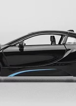 Bmw i8. 20 см. масштаб 1:22. металлический автомобиль. черный