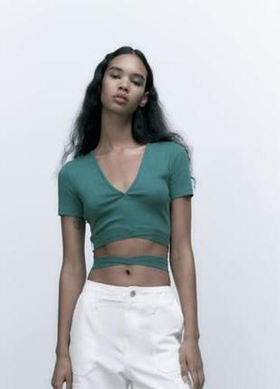 Топ з завʼязками zara
