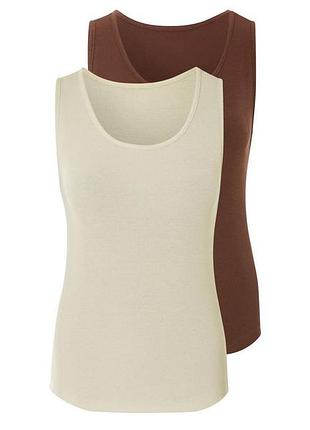 Майка в рубчик набор 2 шт. для женщины esmara creora® 483531-1 xs комбинированный