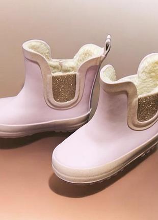 Розовые детские резиновые сапоги на девочек - next pink chelsea wellies роз. 23