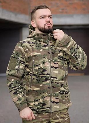 Флиска военная с капюшоном мультикам s-3xl