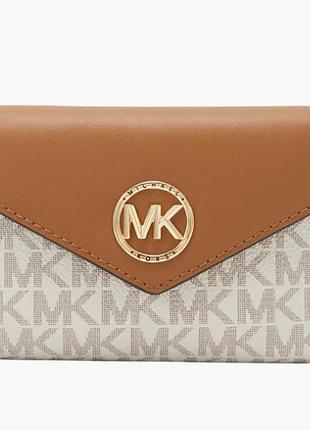 Urbanshop com ua кошелек женский michael kors greenwich trifold beige/brown 32s1gnme6b-vanilla-95919 размеры запитйте