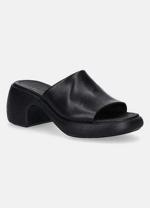 Urbanshop com ua кожаные шлепанцы camper thelma sandal женские цвет черный каблук блок k201722-001 размеры запиту