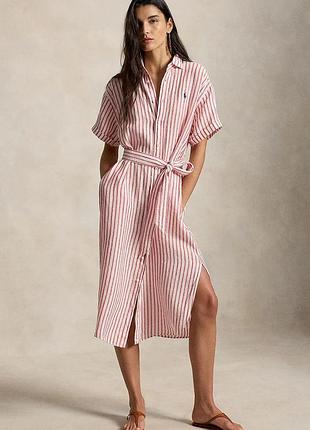 Urbanshop com ua polo ralph lauren сукня-сорочка лляна рожева 211965843 розміри запитуйте
