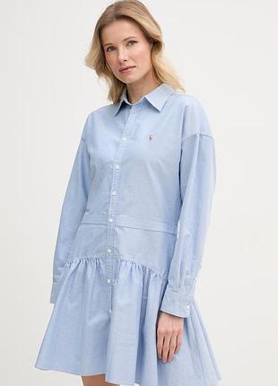 Urbanshop com ua polo ralph lauren платье-рубашка хлопковая голубая 211b22755 размеры запитуйте