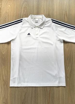 Мужская белая спортивная поло футболка adidas