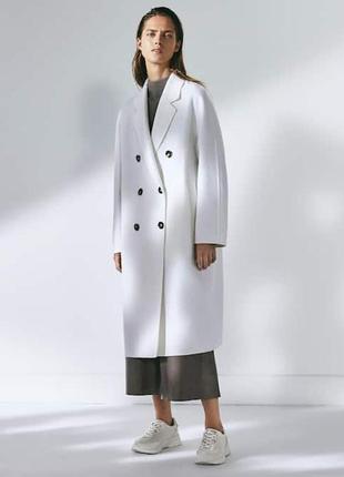 Шерстяное пальто ручной работы, бренд massimo dutti! оригинал handmade