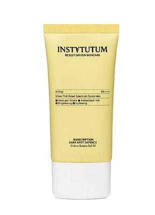 Instytutum sunscription dark spot defence spf50 - сонцезахисний крем з освітлюючим ефектом 50 мл