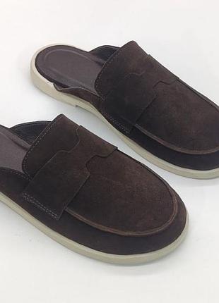 Щикарні жіночі сабо barefoot hermi натуральна замша коричневі 41