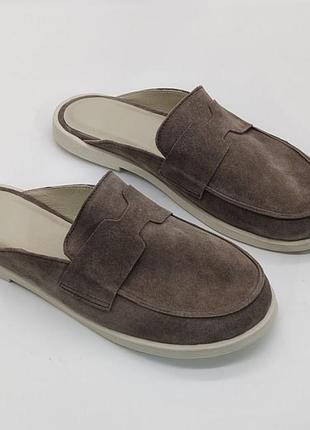 Щикарные женские сабо barefoot hermi натуральная замша капучино 38