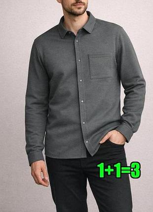 😉1+1=3 стильна чоловіча м'яка сорочка на кнопках хакі primark, розмір 50 - 52