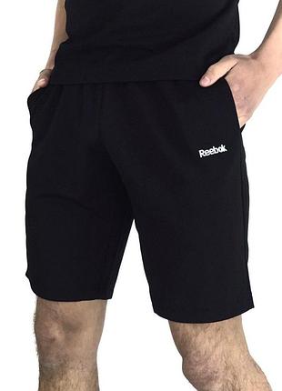 Мужские шорты kukuruza рибок / reebok черные трикотажные шорты l