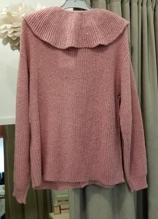 Кардиган с круглым воротником и воланом zara 4
