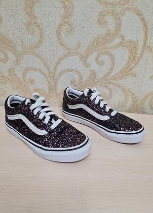 Детские кеды vans old skool оригинал для девочки с глиттером