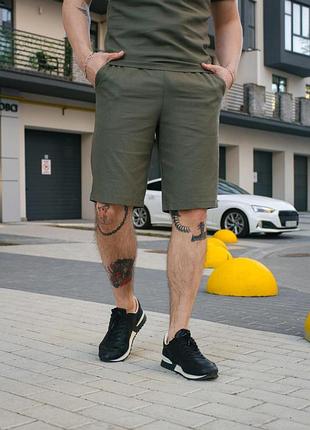 Шорти чоловічі лляні базові "flax" intruder хакі 3xl