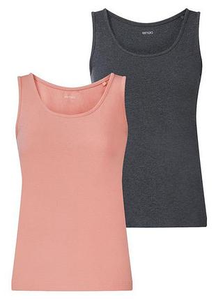 Майка набор 2шт. хлопковые для женщины esmara lycra® 372358 s комбинированный