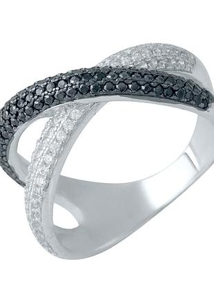 Серебряное кольцо komilfo с фианитами, вес изделия 3,93 гр (1987216) 16.5 размер