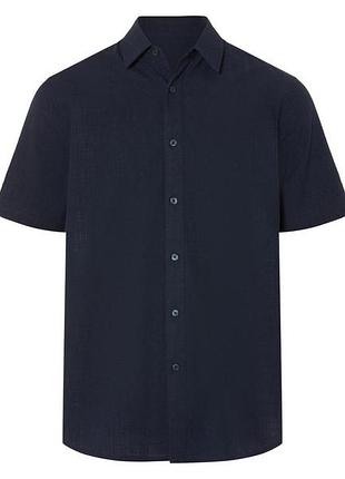 Рубашка с коротким рукавом для мужчины livergy by esmara men 483759 m темно-синий