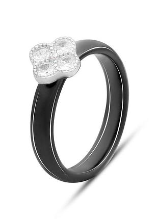 Серебряное кольцо komilfo с керамикой, вес изделия 3,13 гр (2149378) 16.5 размер
