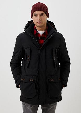Зимняя куртка парка tom tailor мужская черный (1039772 black 3xl)