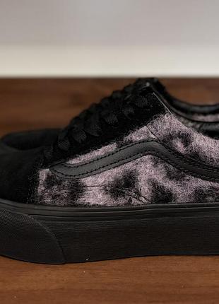 Жіночі кеди vans old skool platform black/pink purple mix leopard print