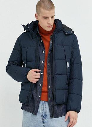 Зимняя куртка пуффер tom tailor мужская темно-синий (1032429 d-blue xl)