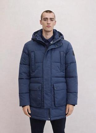 Зимняя куртка парка tom tailor мужская темно-синий (1039774 blue 2xl)