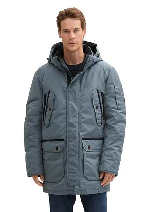 Зимняя куртка парка мужская tom tailor серо-голубой (1039772 grey-blue m)