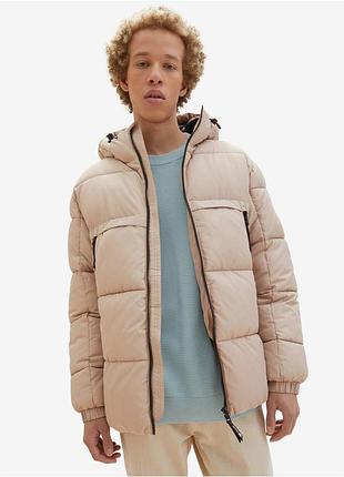 Зимняя куртка пуффер мужская tom tailor бежевый (1039404 beige xl)