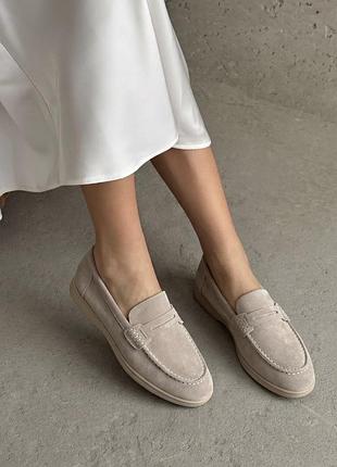 Лоферы, натуральная замша meideli женские светло-бежевый 36 (23,5 cм) код: tp509 beige
