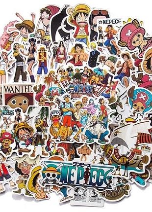Стикеры ван пис (50 шт) one piece abc