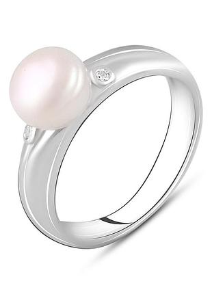 Серебряное кольцо komilfo с натуральным жемчугом 1.85ct, вес изделия 3,07 гр (2122289) 18 размер 2.93, 17"