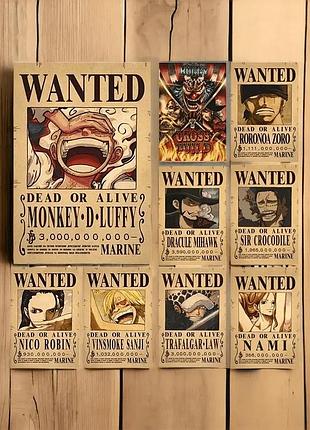 Стікерпак набір постер «у розшуку» ван піс one piece 56шт abc
