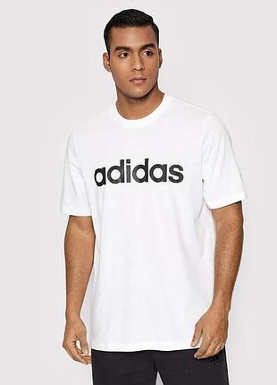 Футболка adidas essentials logo regular fit мужская белый (gl0058 white lav25 (xl)