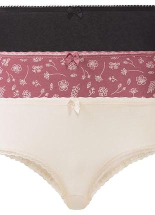 Трусики-хіпстери з мереживом набір 3 шт. для жінки esmara lycra® 381767 s різнобарвний