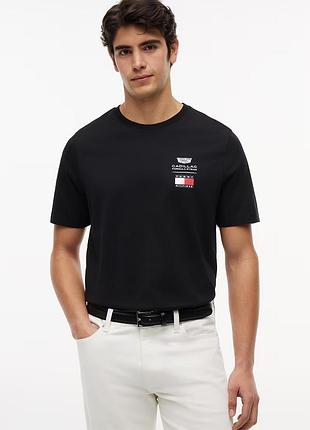 Чоловіча футболка tommy hilfiger x cadillac f1 team logo t-shirt - black унісекс  m, l