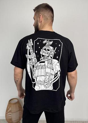 Футболка милитари штурмовик, унисекс, цвет черный, размеры s-xxl